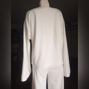 White Long Sleeve Top and Pants Set